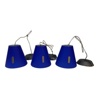 1970's Italian Murano Glass Pendant Light Fixtures - Set of 3 For Sale