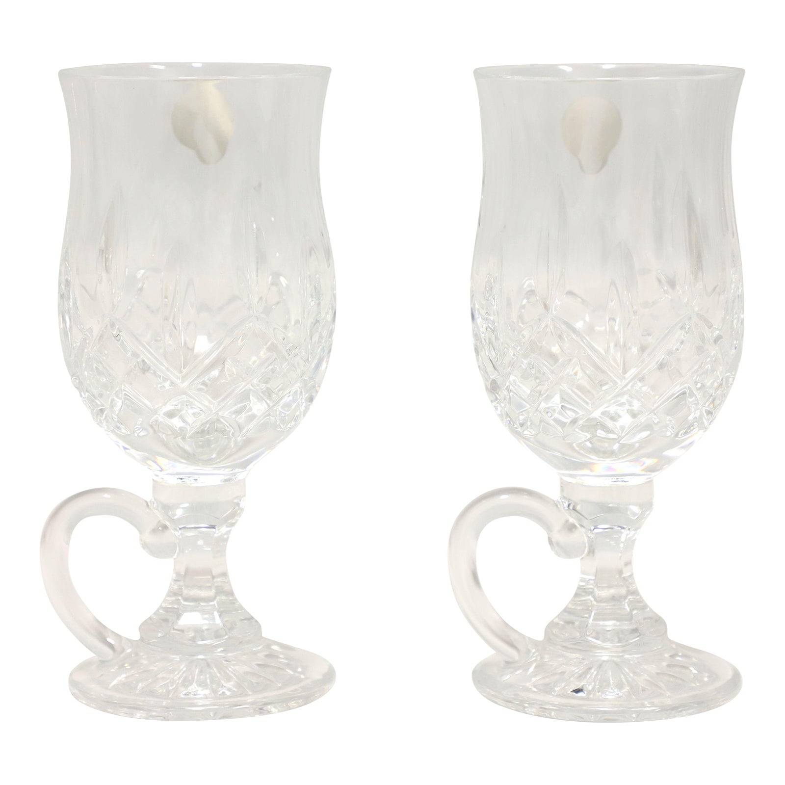 Waterford Crystal Lismore 6.5" Irish Coffee Mugs Pair A Chairish