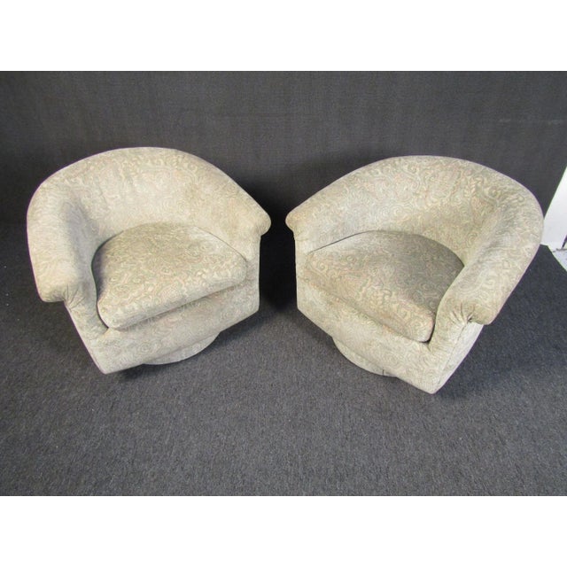Mid-Century Modern Mid 20th Century Mid-Century Modern Swiveling Armchairs - 2 Pieces For Sale - Image 3 of 4