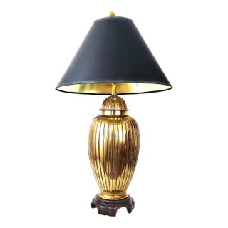 Lamp Brass Ginger Jar For Sale