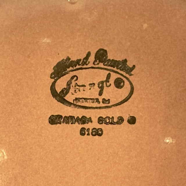 Vintage Majolica-Style 22k Gold Painted Ceramic Lidded Candy Dish by Stangl Pottery Circa 1950s For Sale - Image 9 of 10