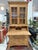 Vintage Country Pine Secretary Desk With Glass-Front Bookcase For Sale - Image 9 of 12