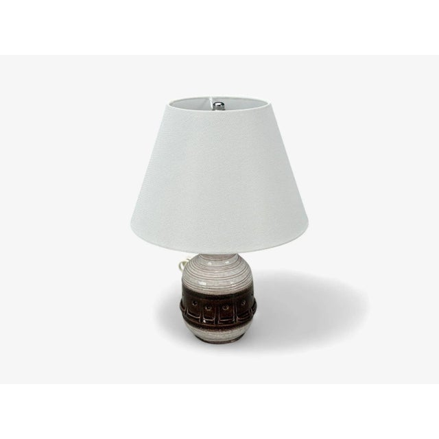 Mid-Century Modern Danish Modern, Brown Stoneware, Table Lamp, Denmark, 1960s For Sale - Image 3 of 7