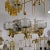 Brass and Smoke Glass German Chandelier For Sale - Image 4 of 8