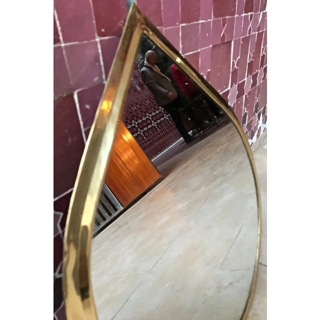 1980s Water Drop Mirror Gold Brass Frame For Sale - Image 4 of 9