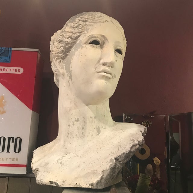 57” Tall Vintage Grecian Goddess Fiberglass Head Display Prop For Sale In Miami - Image 6 of 6