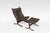 Wood Set of Brown Leather Highback Siesta Chair and Ottoman by Ingmar Relling for Westnofa, 1970s For Sale - Image 7 of 7