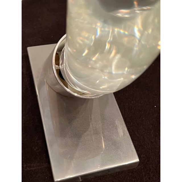 Maison Jansen Vintage Large Acrylic Glass Tusk Table Lamp From Maison Jansen, 1970s For Sale - Image 4 of 12