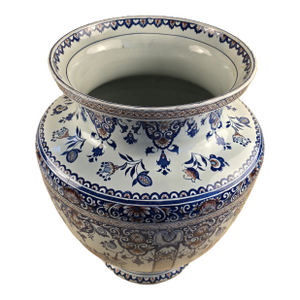 Late 19th Century French Gien Faience Vase, Large