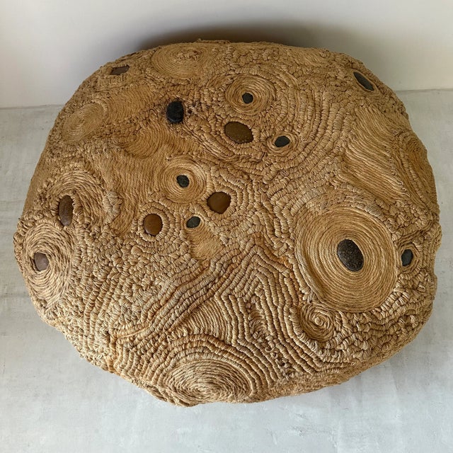 Vintage Hemp Ottoman For Sale - Image 5 of 12