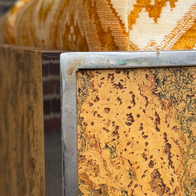 Adrian Pearsall Chrome & Cork Loveseat Sofa for Craft Associates (1 of 2) For Sale - Image 10 of 12