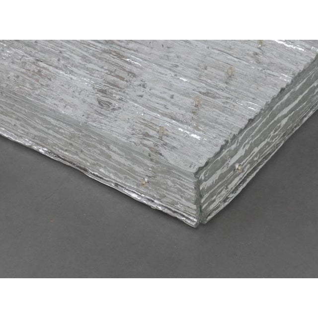 Large Square Iced Textured Glass Flush Mount from Kalmar, 1960s For Sale - Image 11 of 15