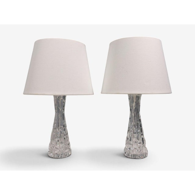 Mid-Century Modern 1960s Mid Century Modern Carl Fagerlund, Table Lamps, Textured Glass, Chrome For Sale - Image 3 of 12