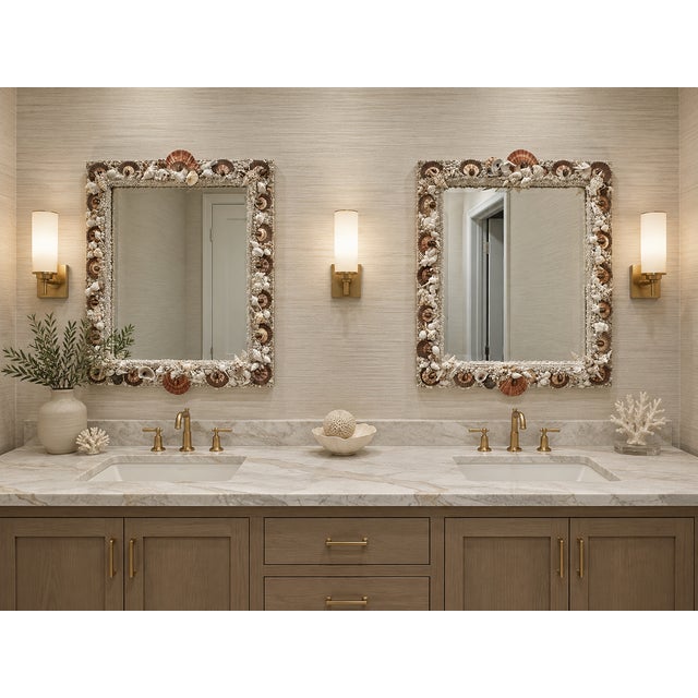 Set of 2 Seashell Mirrors Designed by Cheryl P. Kohloff For Sale - Image 11 of 11