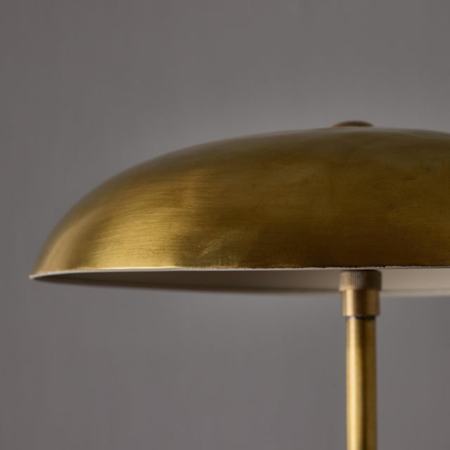 Brass 1940s Giovanni Michelucci Patinated Brass Adjustable Banker Lamp for Lariolux For Sale - Image 8 of 18