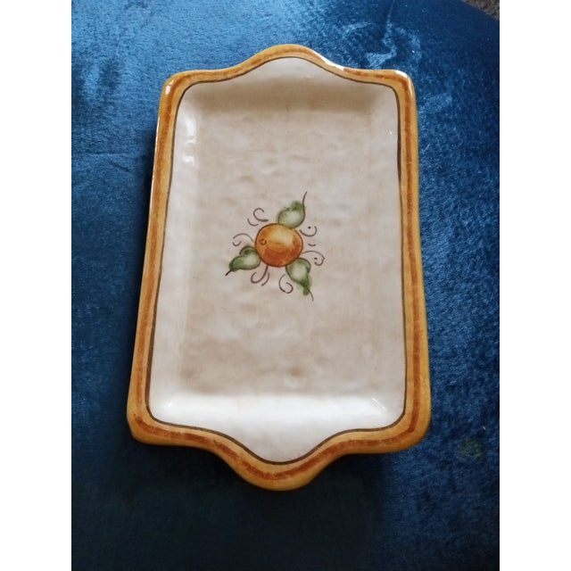 Italian Gorgeous Vietri Glazed Ceramic Rectangular Tray Made in Italy For Sale - Image 3 of 6