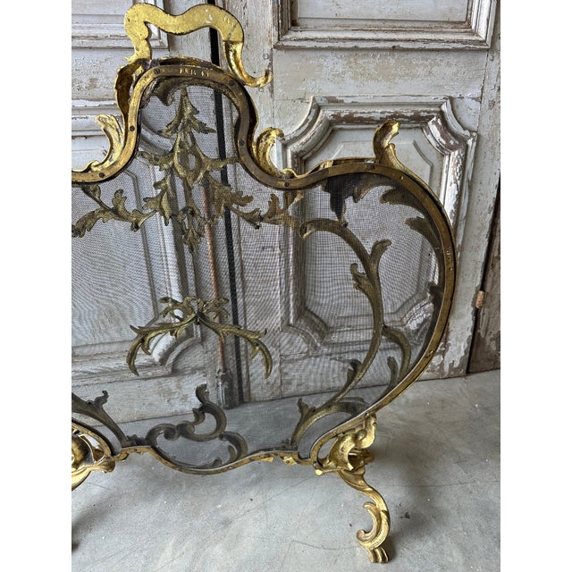 Gilt Bronze Fire Screen, France, 1900 For Sale - Image 9 of 11