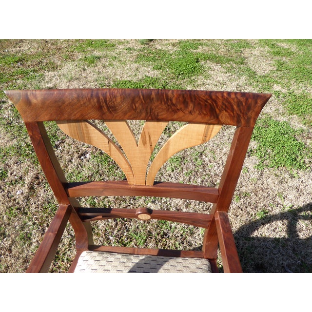 Dining Tbl. In Olive Ash Regal and Rare - With Walnut Embellishments by RichardGentryDesigns For Sale - Image 12 of 12