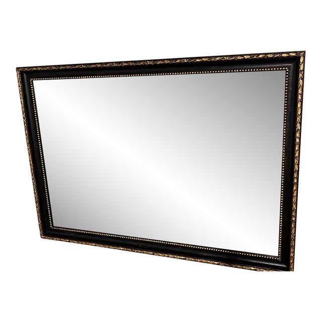 Large Black & Gold Gilt Wall Mirror-- Traditional Statement Piece For Sale