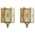 Pair of French Brass Starburst Motif Sconces, 1950s For Sale