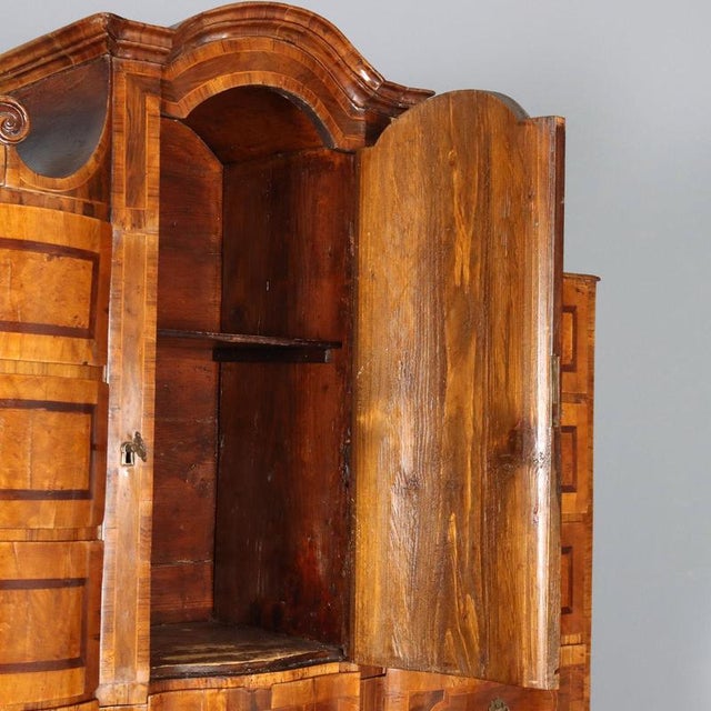 Walnut and Maple Burl Trumeau with Various Wood Trim For Sale - Image 6 of 16