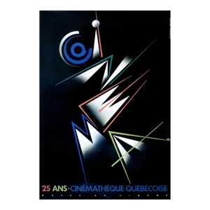 1988 Original Vintage Canadian Poster, 25 Ans Cinematheque Quebecoise