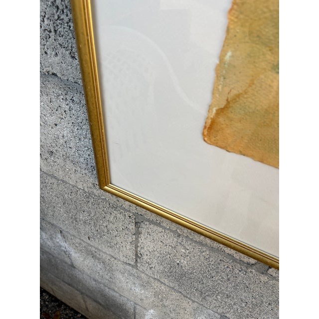 Abstract Washed Colors Framed Painting Signed by American Artist Lois Perdue. Circa 1990s For Sale - Image 10 of 18