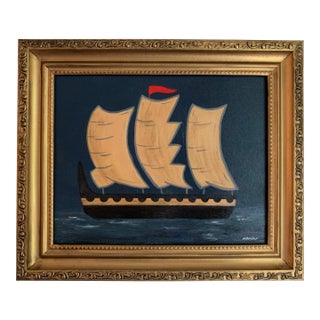 Contemporary Impressionist Style Seascape Painting on Canvas, Framed For Sale