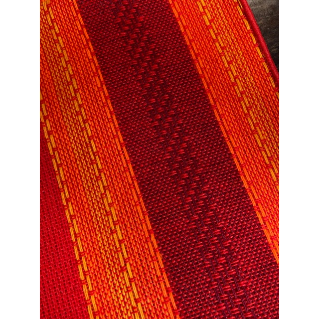 Red Mid 20th Century Set of 5 Colorful Red Stripe Woven Dinner Napkins New Old Stock For Sale - Image 8 of 12