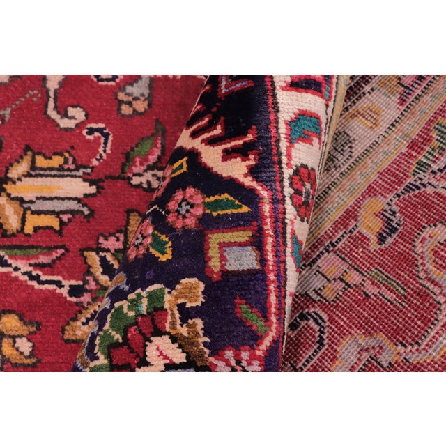 1970s Vintage Hand-Knotted Wool Rug – 8'0" X 11'4" – Red All-Over Floral Traditional Carpet For Sale - Image 5 of 7