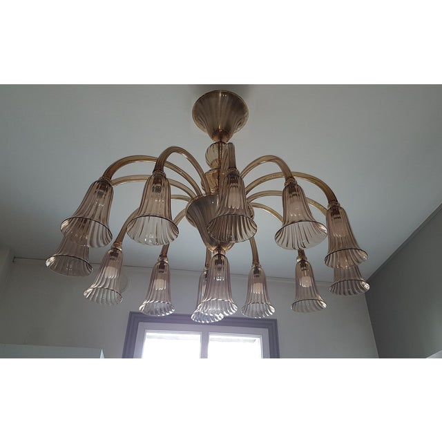 Oval Murano Glass Chandelier by Napoleone Martinuzzi for Venini, 1920s For Sale - Image 6 of 10