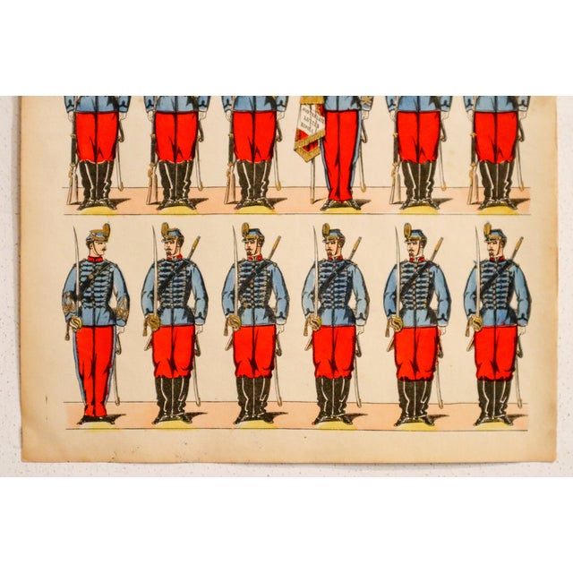 French 1880s - 1890s French Military Print - Imagerie d'Épinal #75 - Chasseurs À Cheval For Sale - Image 3 of 3