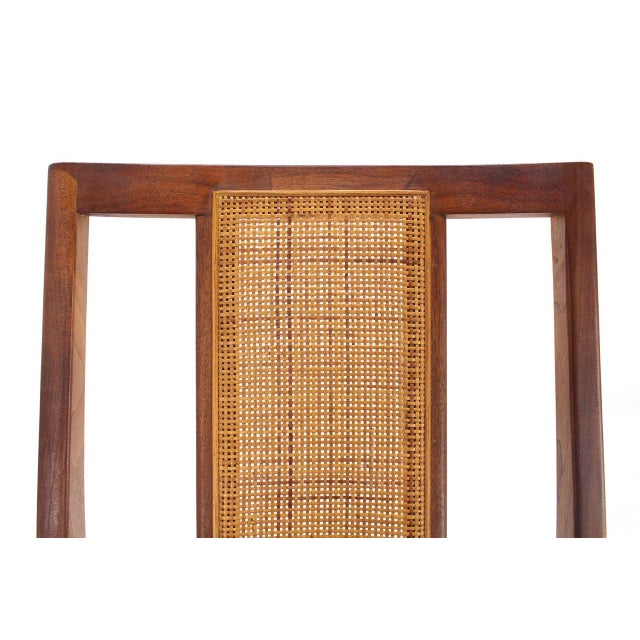 Drexel Set 4 Danish Mid-Century Modern Oiled Walnut Cane Back Side Dining Chairs MINT! For Sale - Image 4 of 9