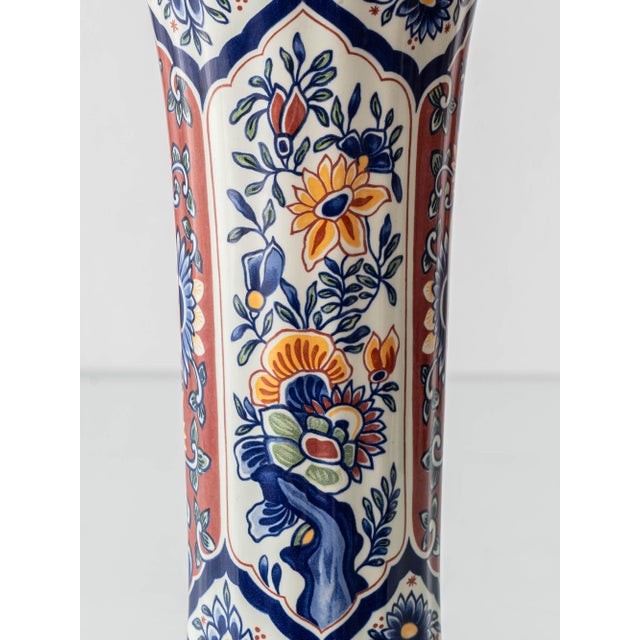Hand-Painted Trumpet Table Lamps by Boch Frères for Delft, 1950s, Set of 2 For Sale - Image 3 of 17