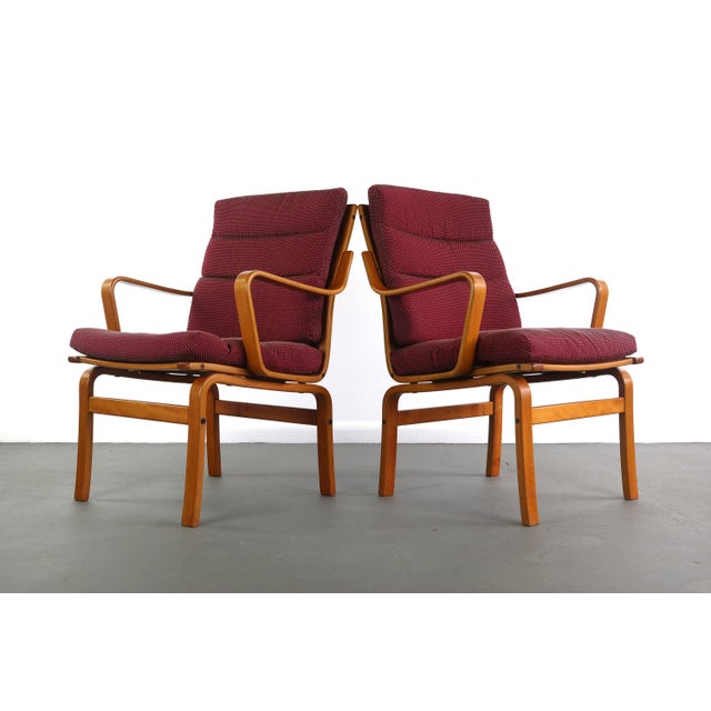 Wood Mid Century Modern Bentwood Lounge Chairs by Gote Mobler, Sweden For Sale - Image 7 of 7