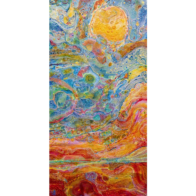 This is a one-of-a-kind original abstract painting by San Diego artist, Alexander Arshansky. Its dimensions are 48" x 25"...