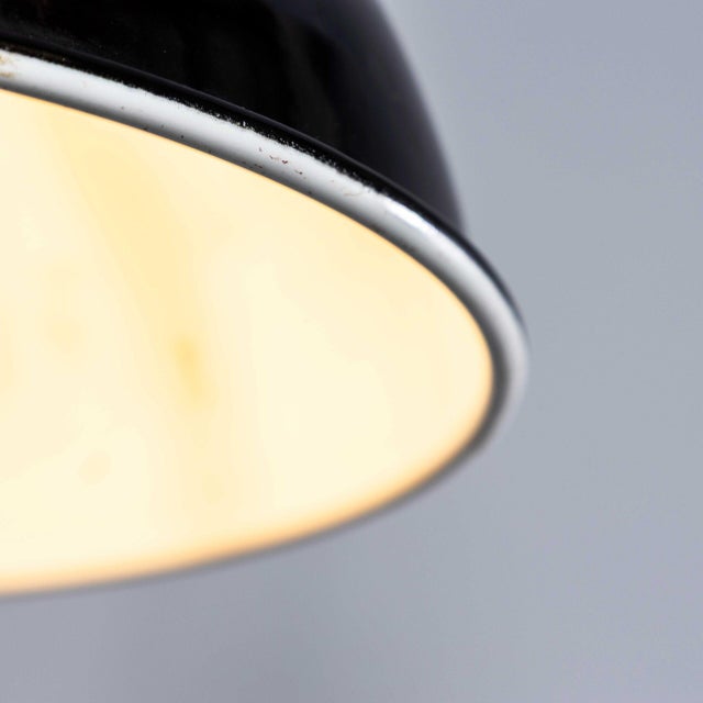 1940’s english black enamel factory lamps – 10 inch. Good early gec enamelled pendant lamps. Gec, or the general electric...