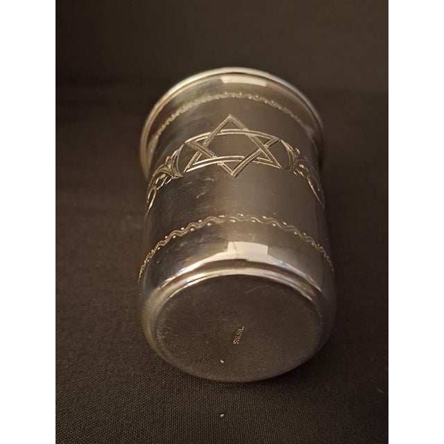 Vintage Sterling Silver Kiddush Cup Star of David Engraved Judaica Tumbler For Sale - Image 14 of 18
