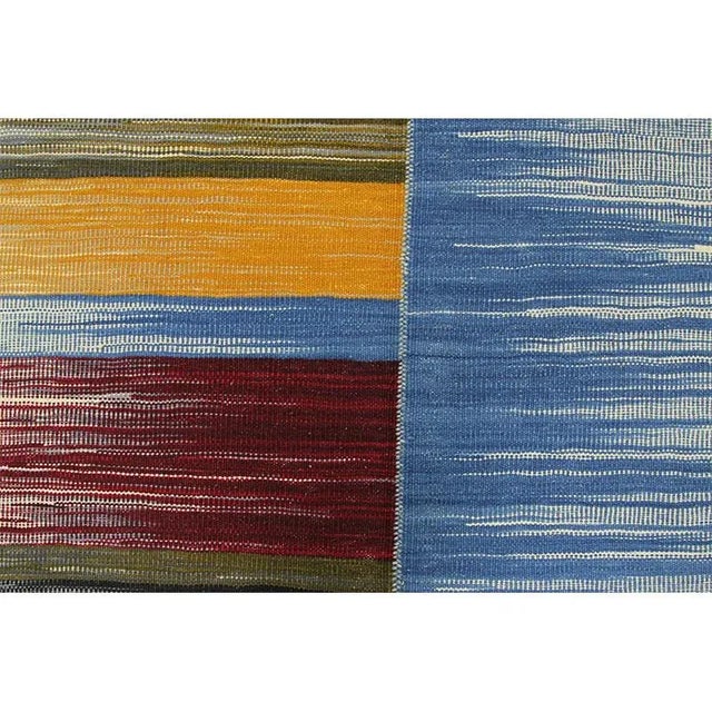 Textile Handwoven Flatweave Scandinavian Style Persian Kilim Rug 5’0″ X 6’10” For Sale - Image 7 of 9