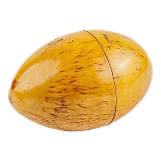 Late 19th Century Antique Treen Wood Egg Box with Dollhouse Miniatures For Sale