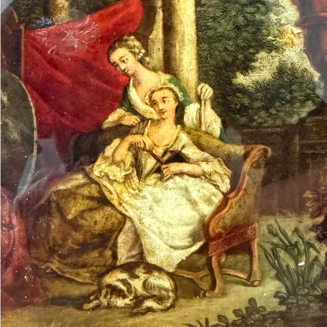 18th Century Reverse Mezzotint - “Painting” in Original Frame For Sale - Image 4 of 12