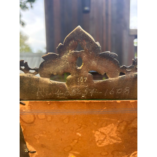 Antique Early 20th-Century Ornate Cast Metal Rococo Revival Picture Frame, Circa 1920s–1940s For Sale In Louisville - Image 6 of 11