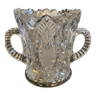 American Brilliant Period (Abp) Cut Glass Sugar Bowl; Stunning Shine. Late 1800’s- Early1900’s. A Rare Find. For Sale