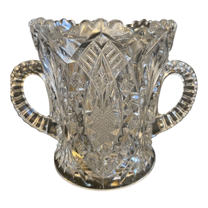 American Brilliant Period (Abp) Cut Glass Sugar Bowl; Stunning Shine. Late 1800’s- Early1900’s. A Rare Find.