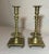 Rare Pair Primitive Antique 18th Century Turned Brass Candlestick Candle Holder For Sale - Image 12 of 15