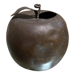 1970s Vintage Patinated Brass Apple