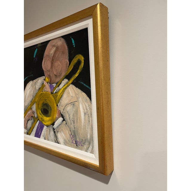 1990s Ron York Jazz Musician Painting For Sale - Image 4 of 4