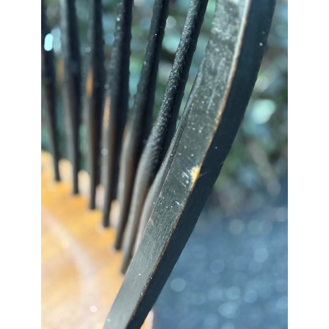 Rustic Farmhouse Two Tone Windsor Chairs - Set of Four For Sale In New York - Image 6 of 8