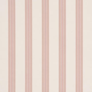 Schumacher Chatham Stripe Wallcovering In Rose For Sale