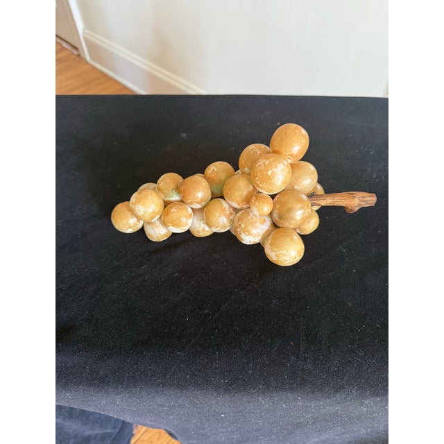 Italian Vintage Italian Natural Alabaster Stone Grape Cluster With Natural Grape Vine For Sale - Image 3 of 6